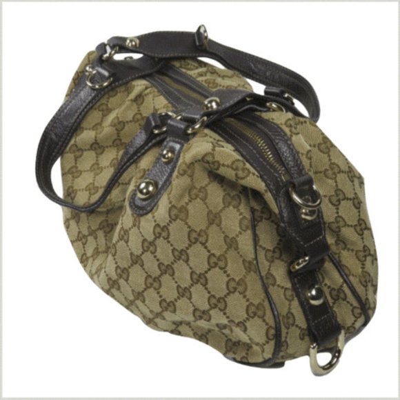 GUCCI Womens Sukey Handbag Bag Tote Purse Guccissima Logo Italy Monogram Vintage - Picture 4 of 14